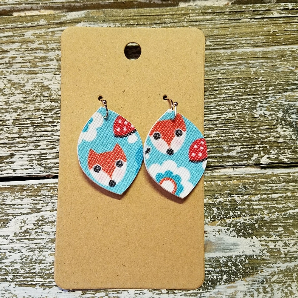 Small Faux Leather Earrings
